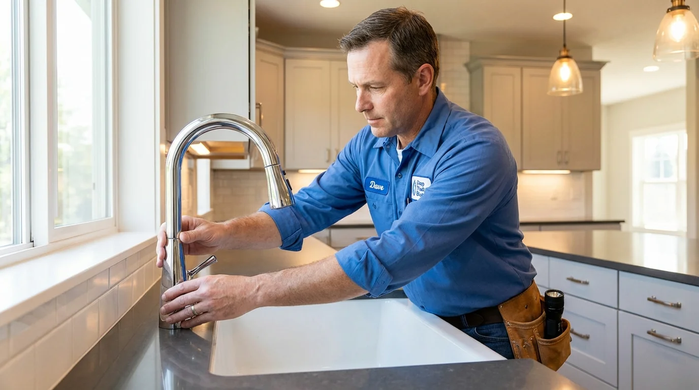 Kitchen faucet installation by Johns Plumbing LLC in Adamstown