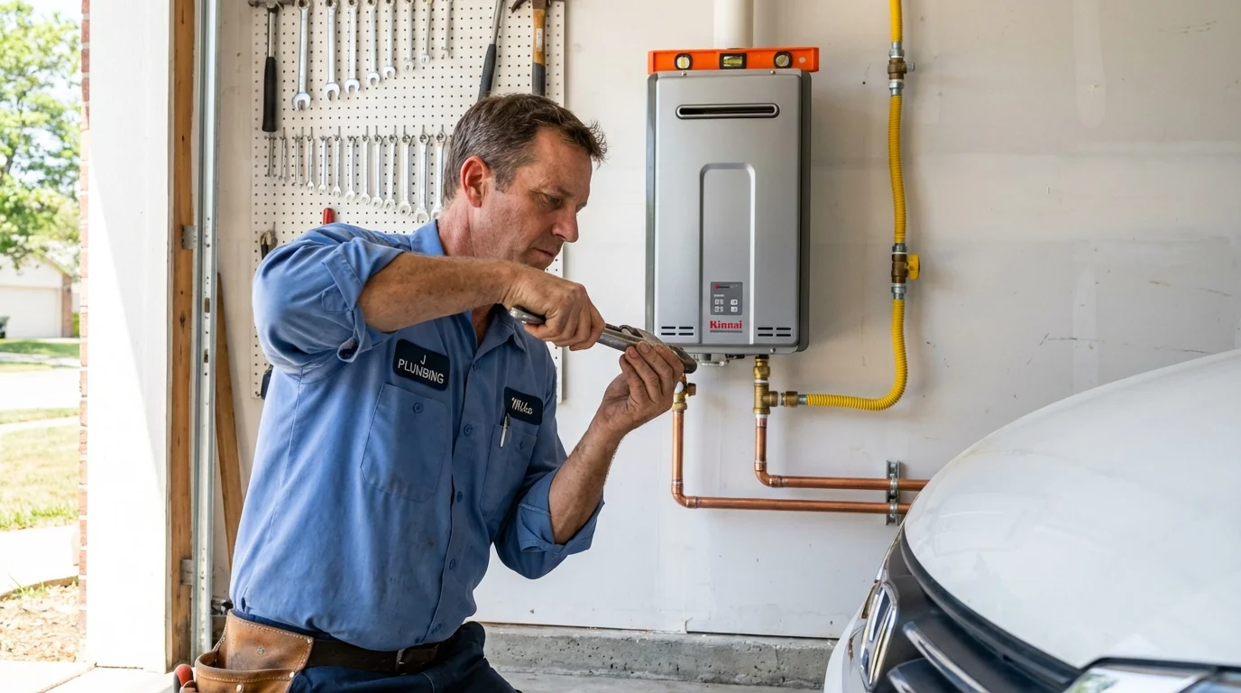 Tankless water heater installation by a Johns Plumbing LLC plumber in Adamstown